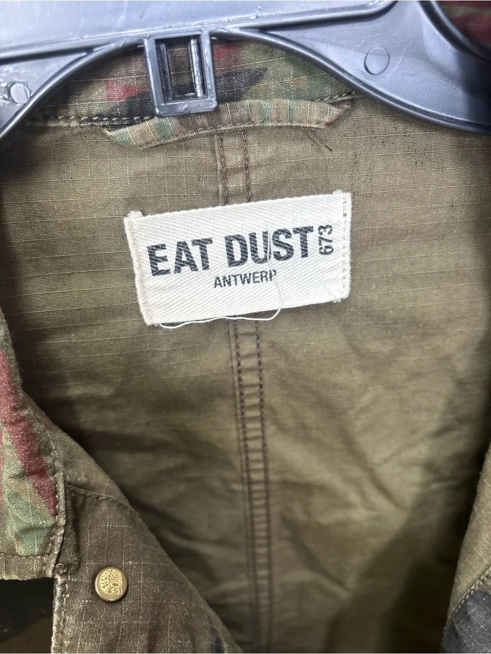 Men's Lightweight Camo Shirt Jacket - Olive Green